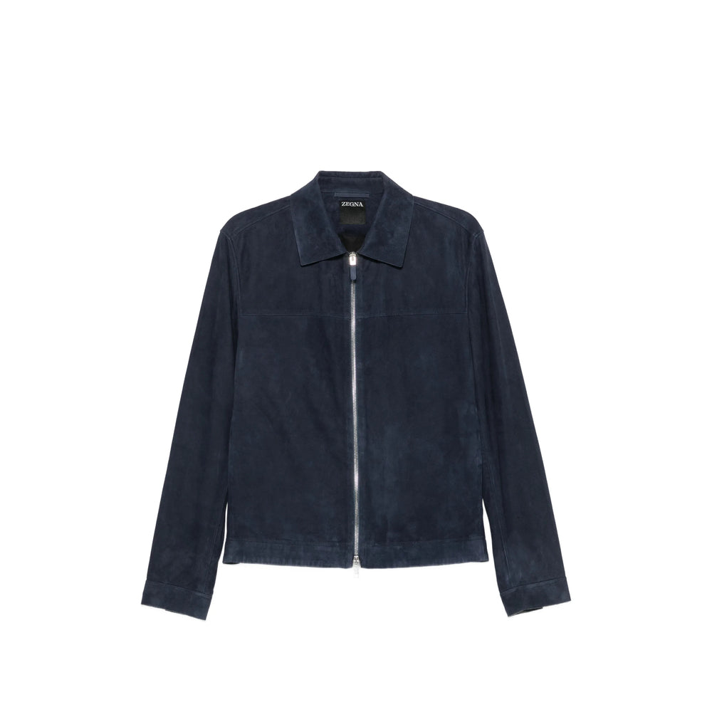 Zegna Blue Jackets - Leather Jackets Men