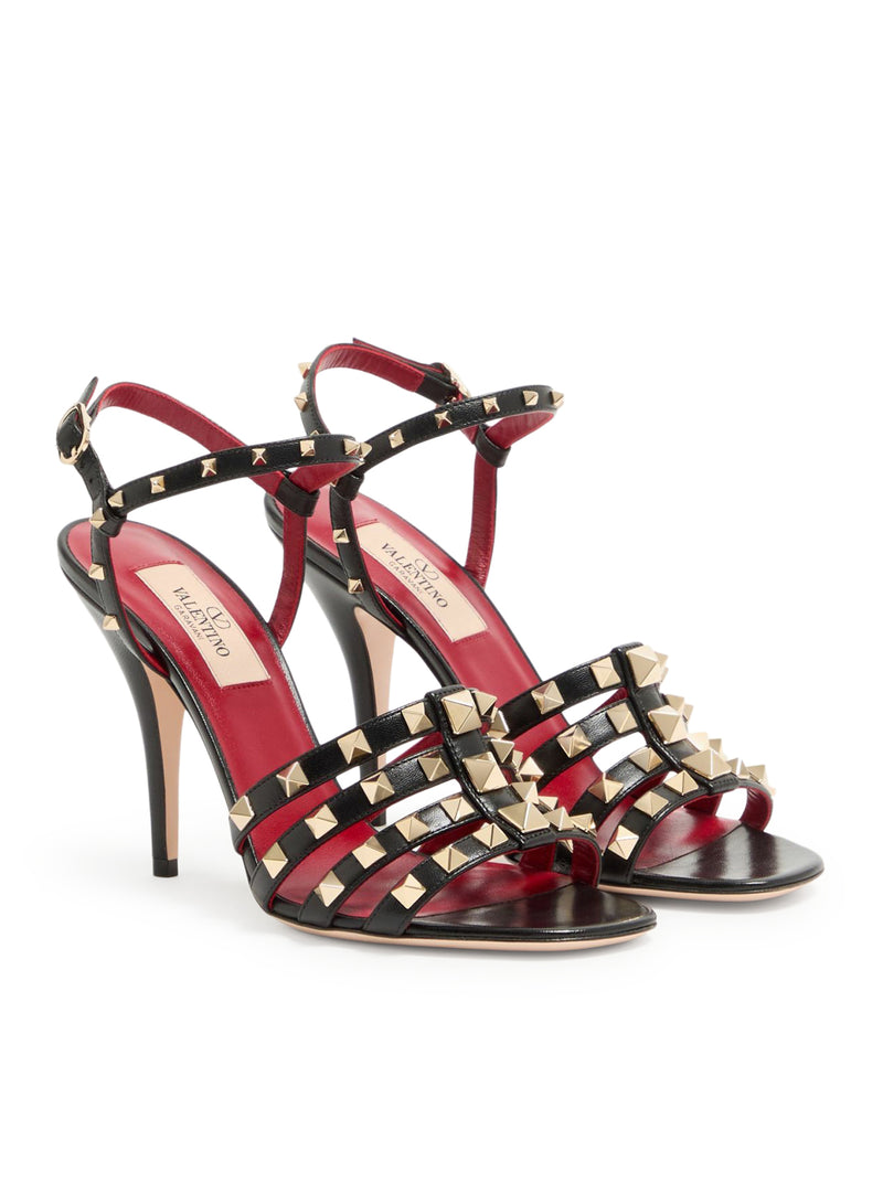 Valentino Garavani Women 100Mm Rockstud Kidskin Sandal