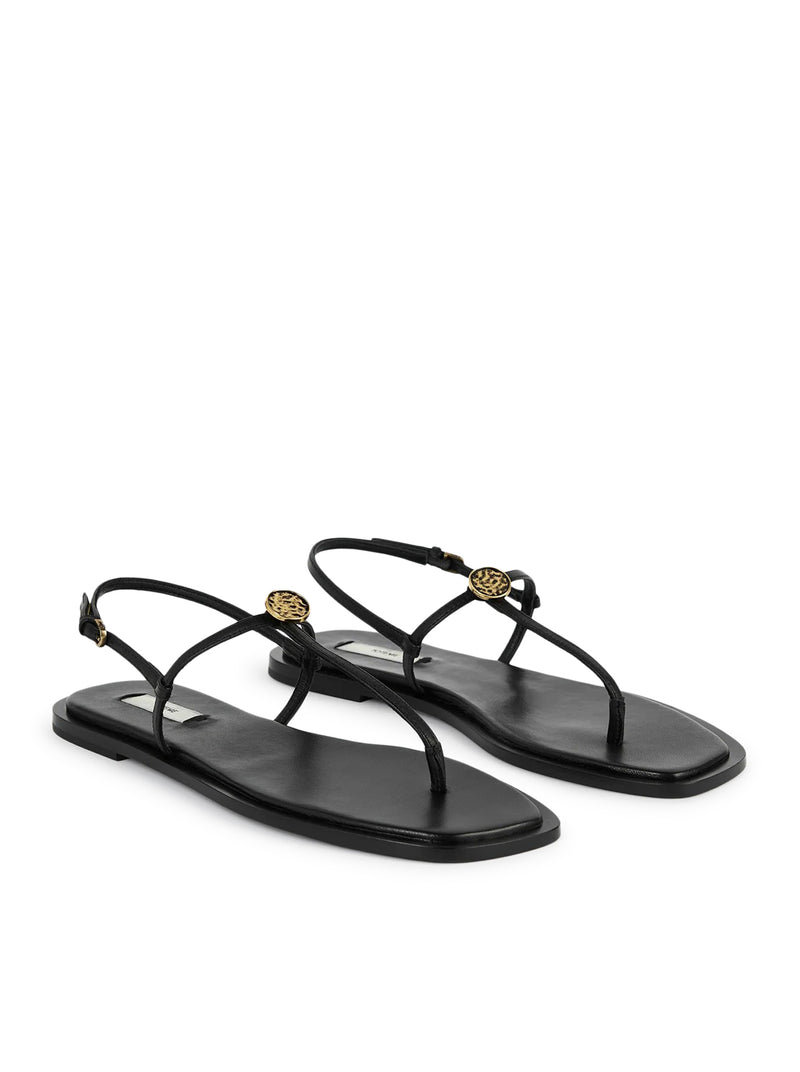 Toteme Women T-Strap Leather Sandals