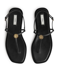 Toteme Women T-Strap Leather Sandals