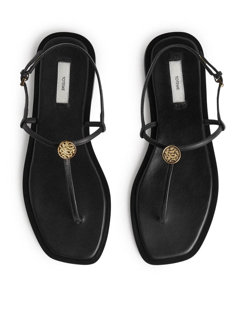 Toteme Women T-Strap Leather Sandals