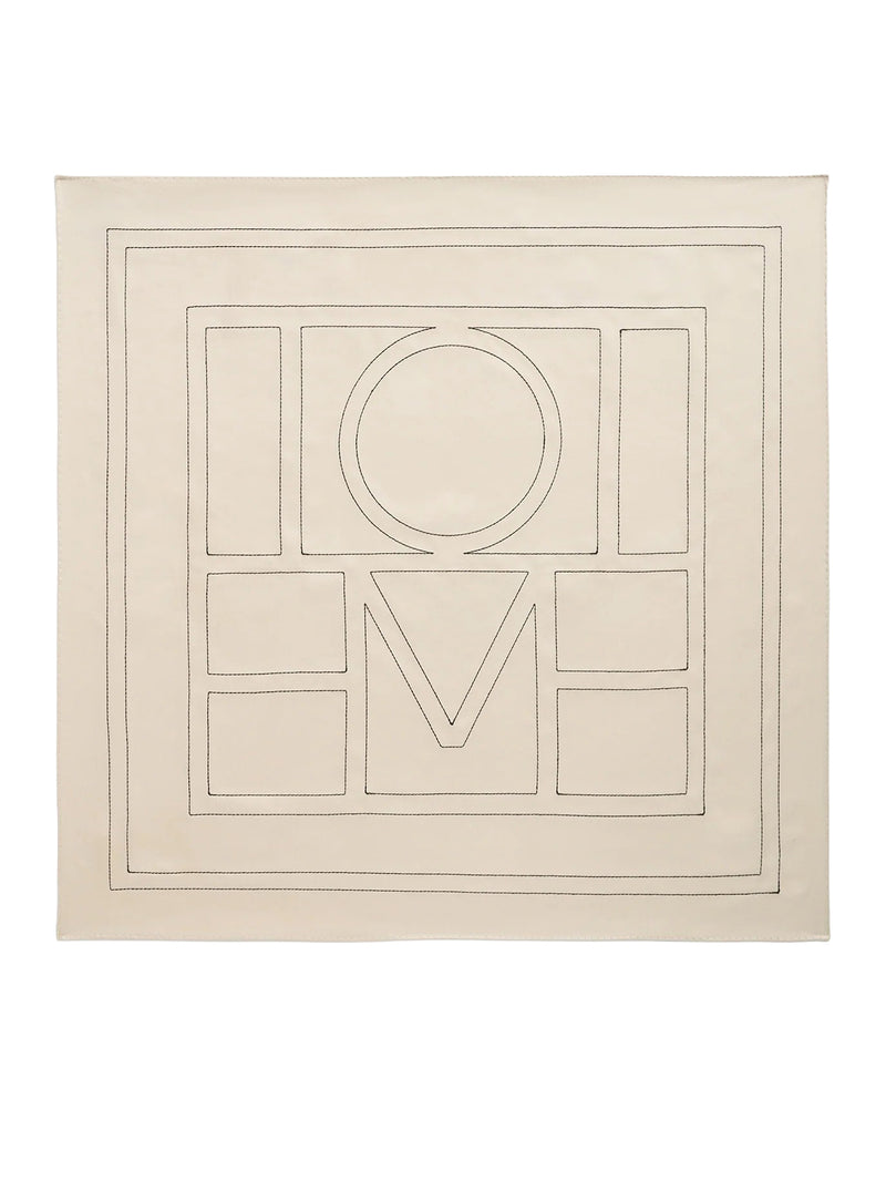 Toteme Toteme Women Silk Scarf With Monogram Embroidery