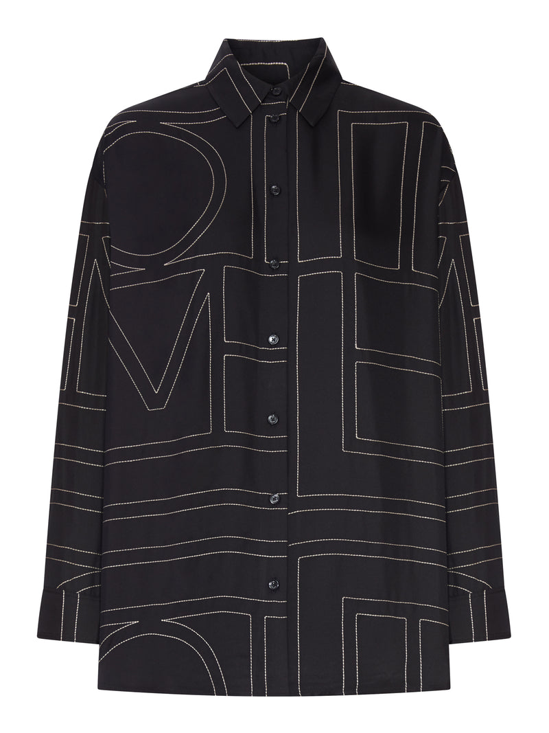 Toteme Women Silk Shirt With Monogram Embroidery