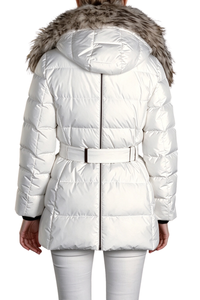 Moorer Moorer Akari-Stp Womens Hooded Quilted Coat Blanc