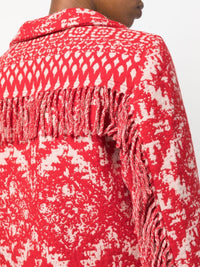 Forte_forte Forte_Forte Women Graphic-Print Fringe-Detail Jacket