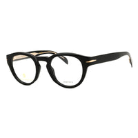 David Beckham Eyeglasses Round Full Rim, Black Frame and Clear Demo Lenses Lens DB7114080700