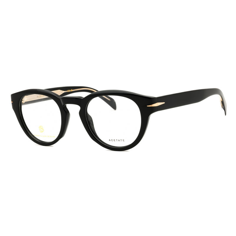 David Beckham Eyeglasses Round Full Rim, Black Frame and Clear Demo Lenses Lens DB7114080700
