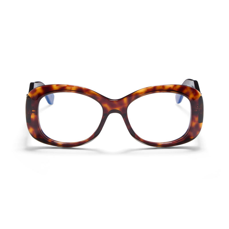 Valentino Eyeglasses Square Full Rim, Havana/Gold Frame and Clear Demo Lens Lens VLX-181B