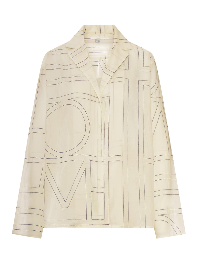 Toteme Women Silk Shirt With Monogram Embroidery