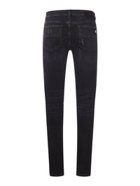 Amiri Men Skinny Jeans With Studs And Destroy Details