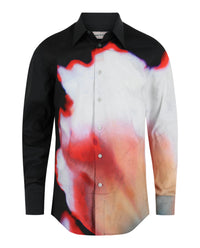 Alexander McQueen Mens Solarized Floral Print Button Up Shirt