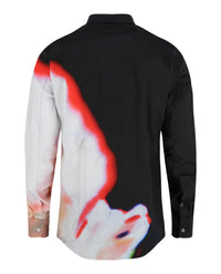 Alexander McQueen Mens Solarized Floral Print Button Up Shirt