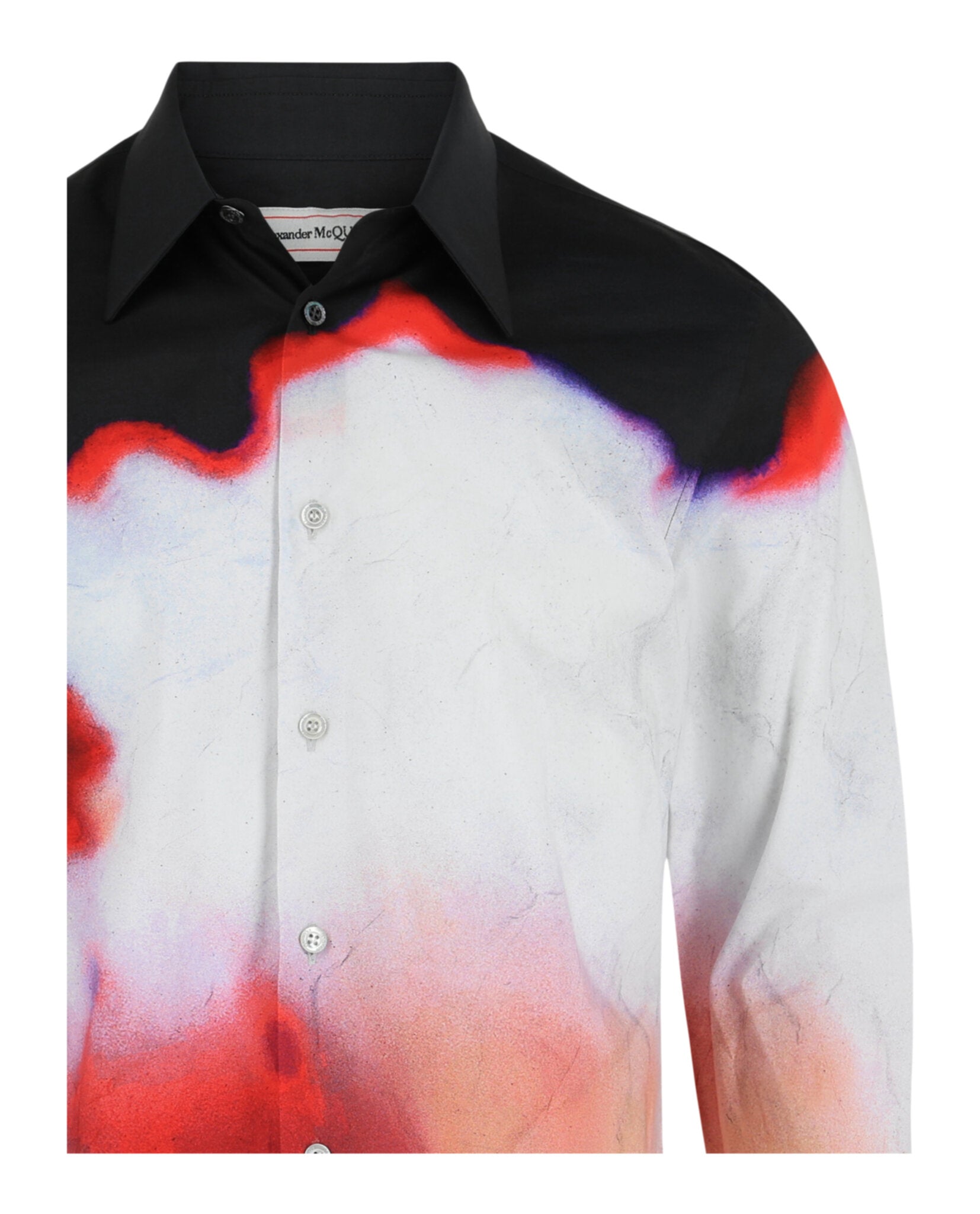 Alexander McQueen Mens Solarized Floral Print Button Up Shirt