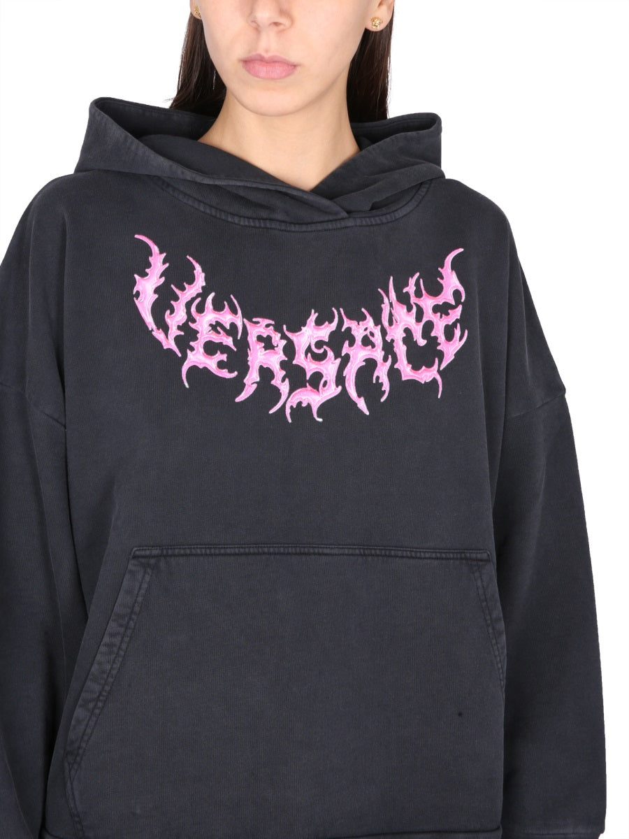 Versace Women Hooded Sweatshirt With Logo