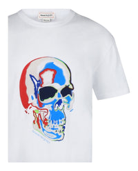 Alexander McQueen Mens Solarized Skull Graphic T-Shirt