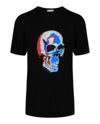 Alexander McQueen Mens Solarized Skull Graphic T-Shirt