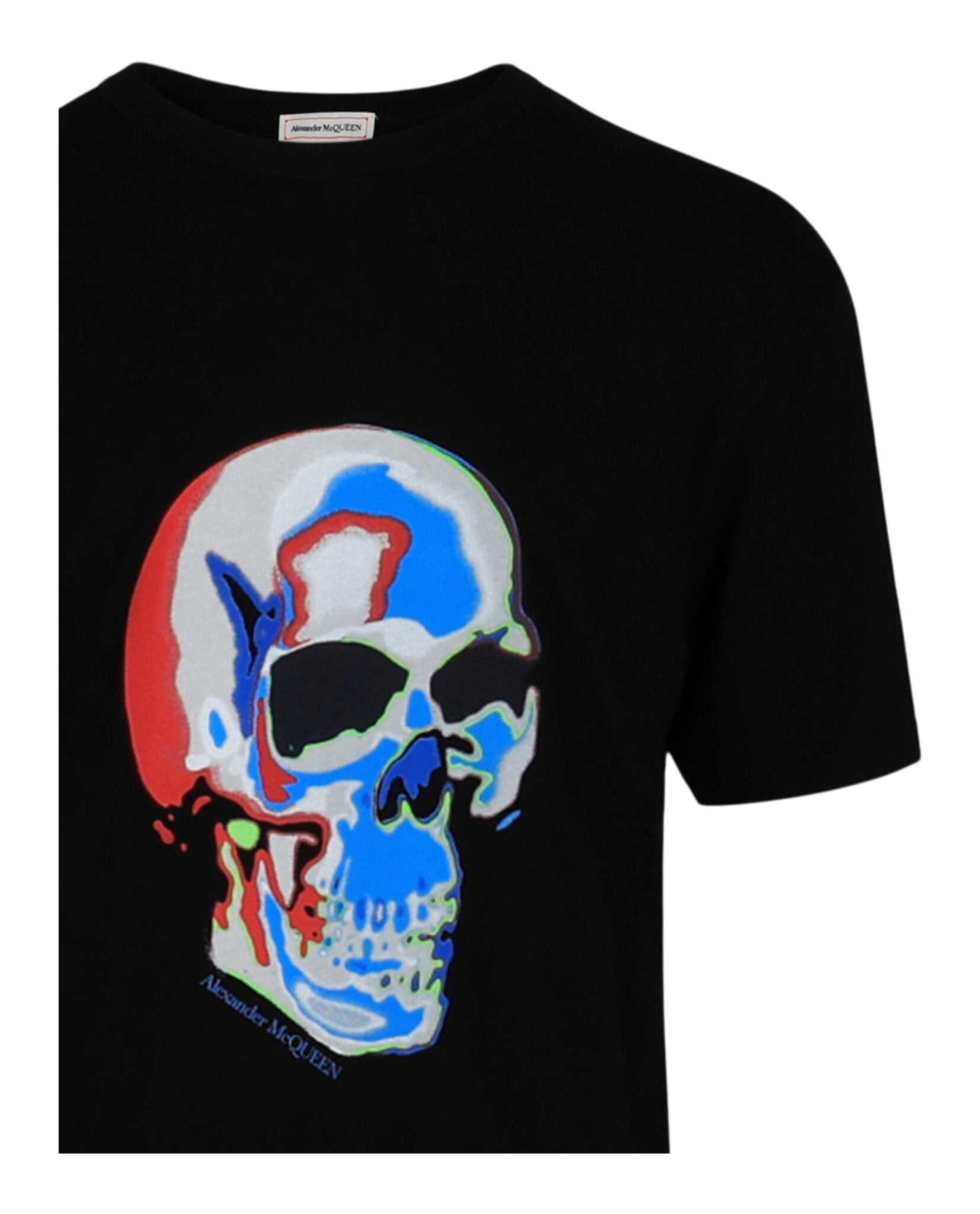 Alexander McQueen Mens Solarized Skull Graphic T-Shirt