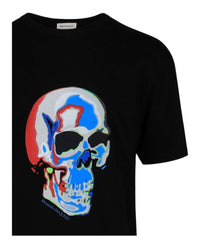 Alexander McQueen Mens Solarized Skull Graphic T-Shirt