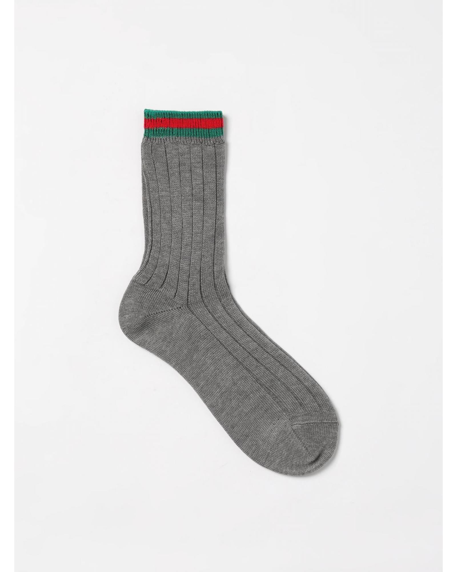 Gucci Ribbed Socks with Stripe Detail Kids Charcoal