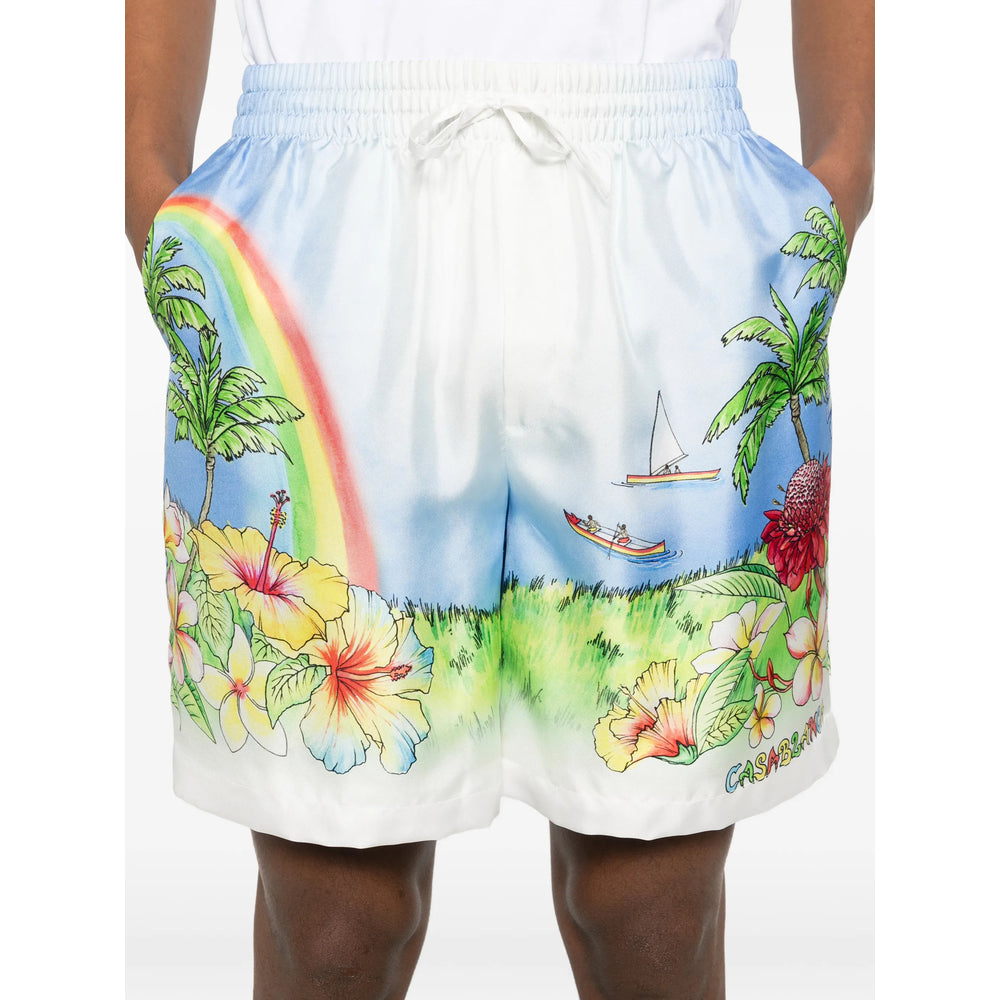 Casablanca White Shorts - Bermuda Shorts Men