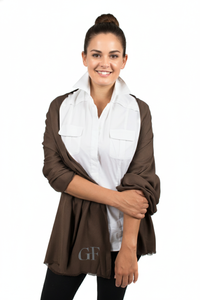 Gianfranco Ferre Brown Pashmina Scarf