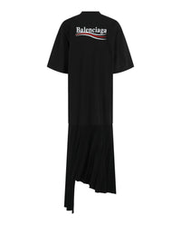 Balenciaga Balenciaga Womens Political Campaign Pleated T-Shirt Dress