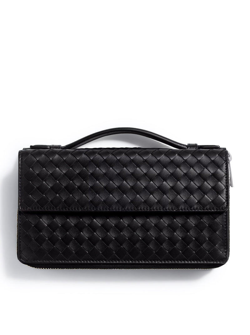 Bottega Veneta Bottega Veneta Men Small Woven Zip Organizer