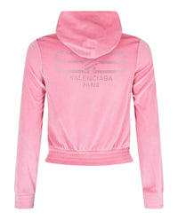 Balenciaga Balenciaga Womens Velvet Zip-Up Hoodie