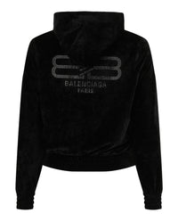 Balenciaga Balenciaga Womens Velvet Zip Up Hoodie