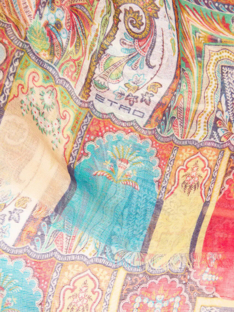 Etro Etro Women Modal Blend Scarf With Paisley Foliage Pattern