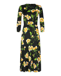 Balenciaga Balenciaga Womens Floral-Print A-Line Crewneck Dress