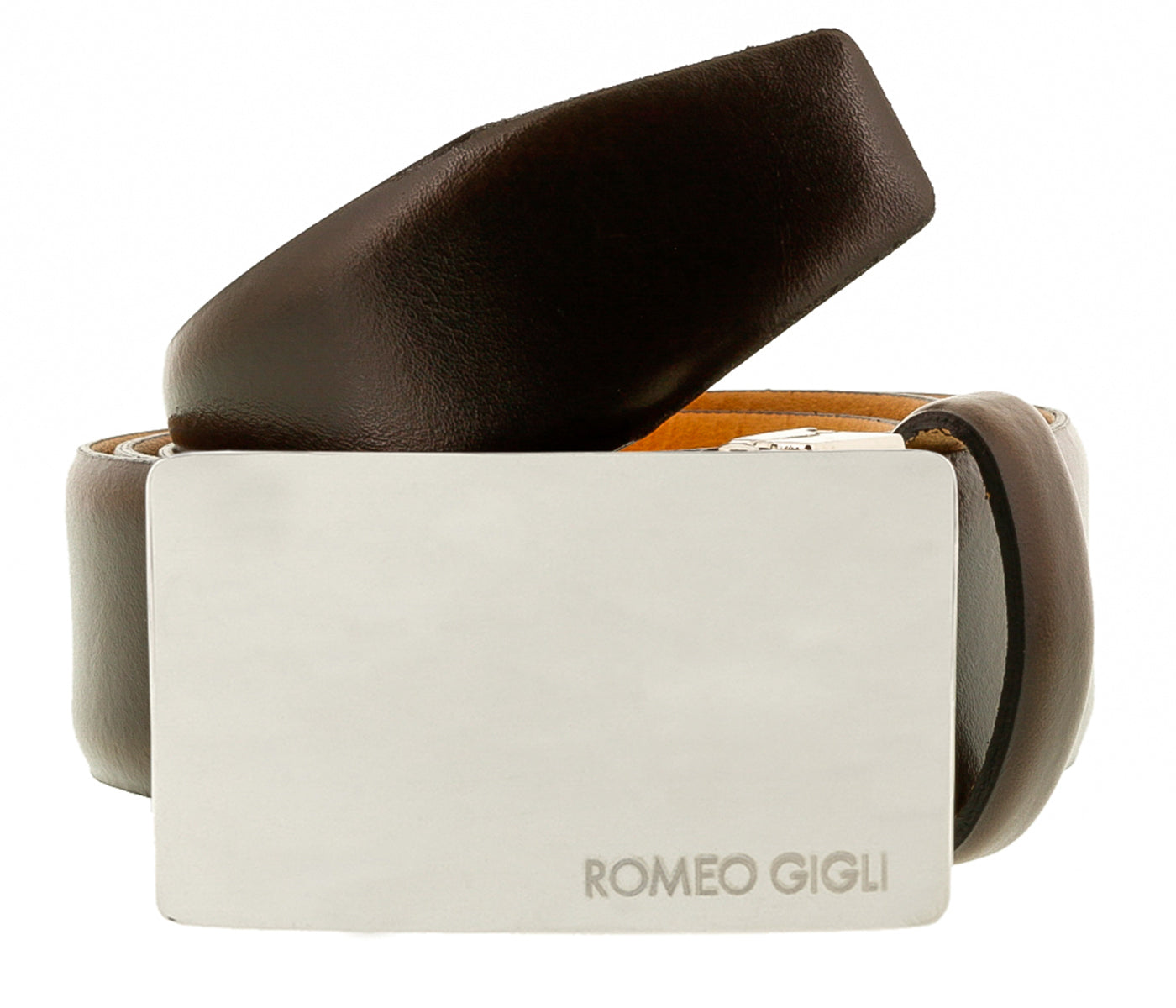 Romeo Gigli C838/35S T.MORO Dark Brown Leather Adjustable Mens Belt