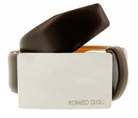 Romeo Gigli C838/35S T.MORO Dark Brown Leather Adjustable Mens Belt