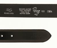 Romeo Gigli C954/35R NERO Black Leather Adjustable Mens Belt
