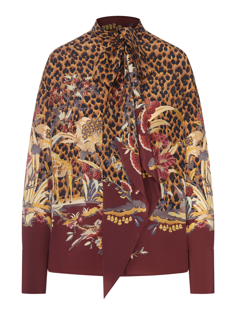 Etro Etro Women Animal And Floral Printed Shirt With Neck Bow