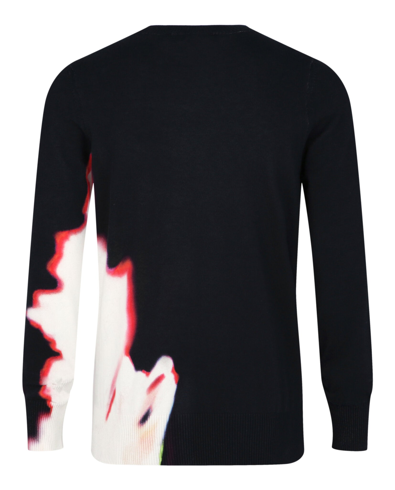 Alexander McQueen Mens Solarized Flower-Print Pullover Sweater