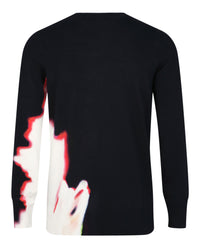Alexander McQueen Mens Solarized Flower-Print Pullover Sweater