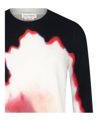 Alexander McQueen Mens Solarized Flower-Print Pullover Sweater
