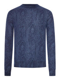 Etro Men Paisley Sweater In Silk And Cashmere Blend