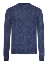 Etro Men Paisley Sweater In Silk And Cashmere Blend