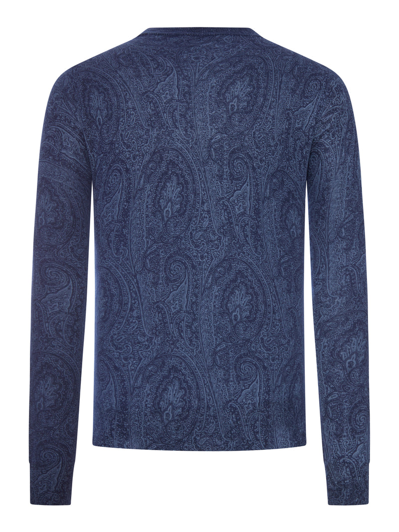 Etro Men Paisley Sweater In Silk And Cashmere Blend