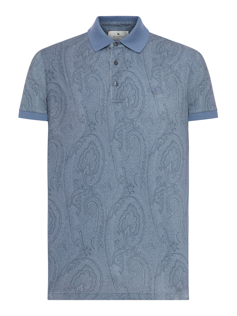 Etro Etro Men Cotton Polo Shirt With Arnica Pattern