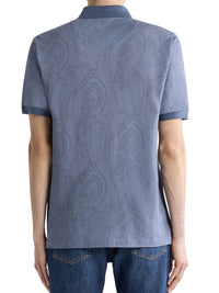 Etro Men Cotton Polo Shirt With Arnica Pattern