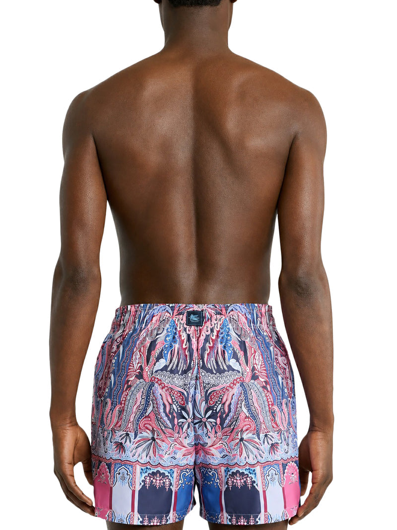 Etro Men Swimsuit With Placed Floral Paisley Print