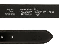 Romeo Gigli C856/35S NERO Black Leather Adjustable Mens Belt