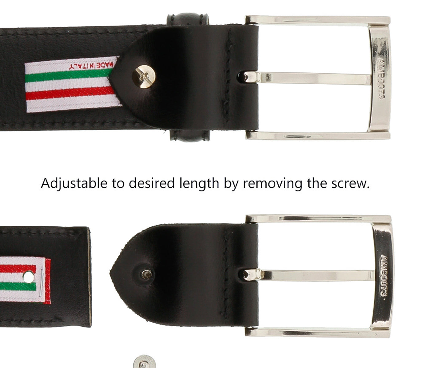 Romeo Gigli C856/35S NERO Black Leather Adjustable Mens Belt