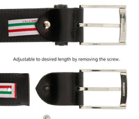 Romeo Gigli C856/35S NERO Black Leather Adjustable Mens Belt