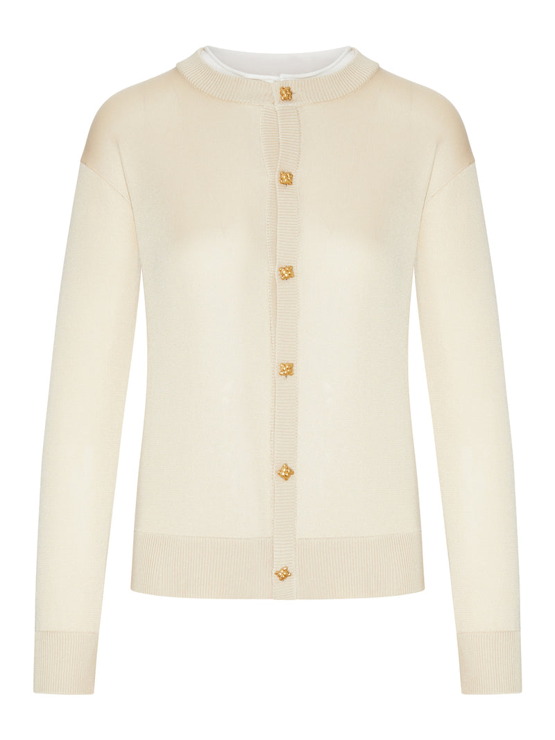 Bottega Veneta Women Double Silk Knit Cardigan