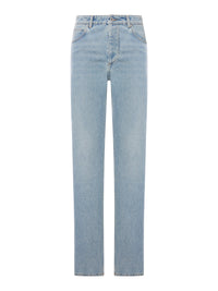 Bottega Veneta Women Straight Leg Denim Jeans, Light Wash