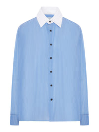 Bottega Veneta Bottega Veneta Women Striped Shirt With Contrasting Collar